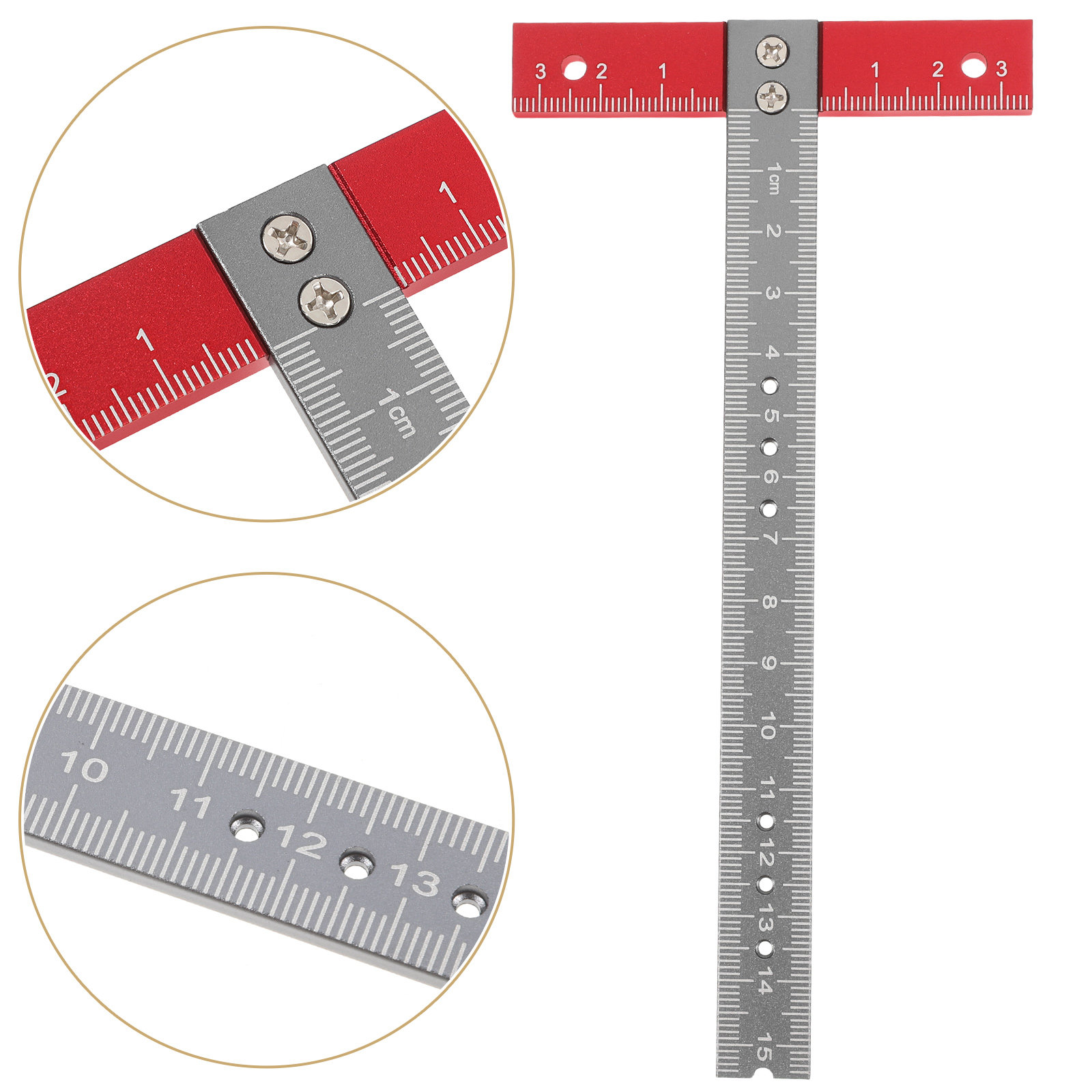 Woodworking Carpenter - Règle en T en alliage d'aluminium,