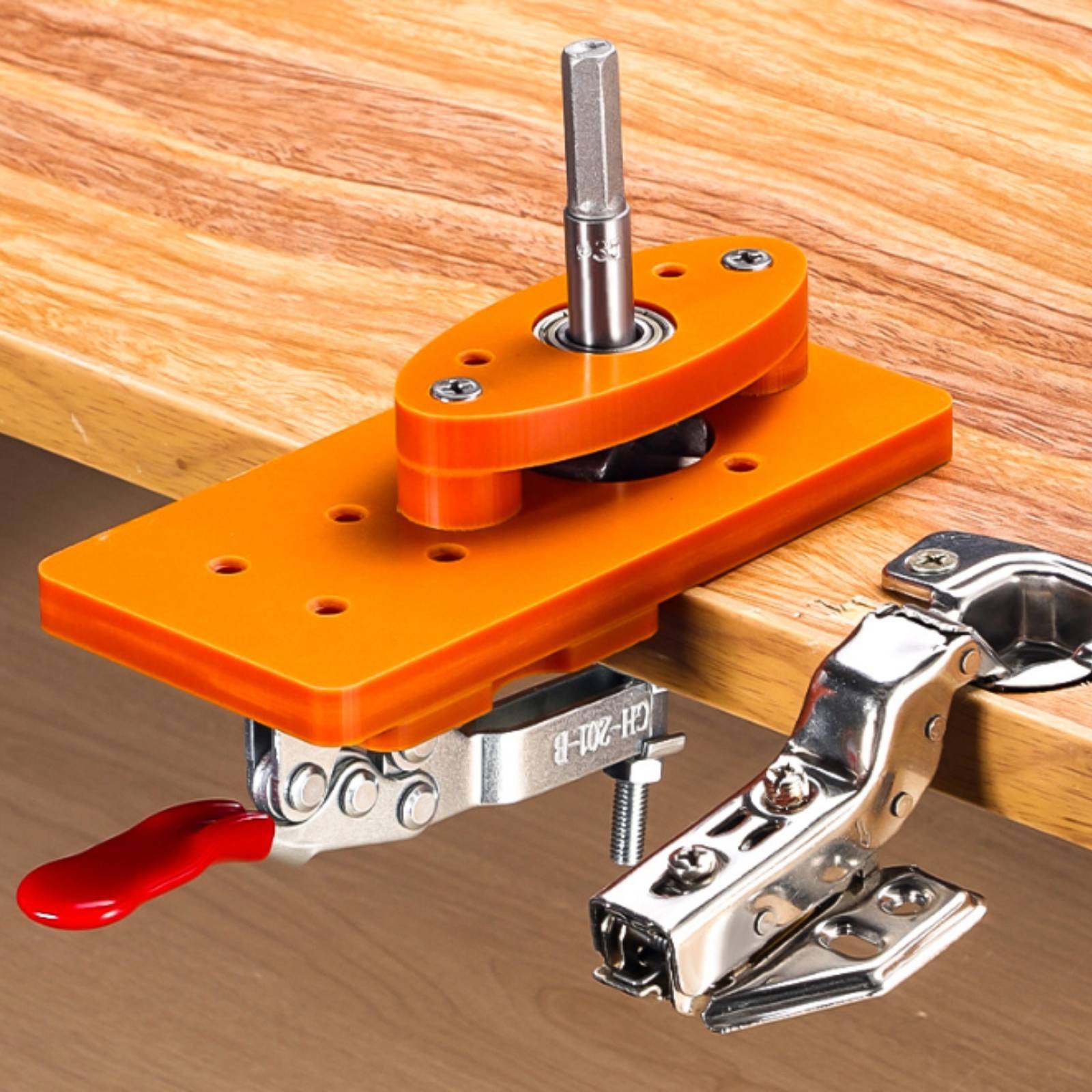 Woodworking Carpenter - Gabarit de perçage de charnières 35