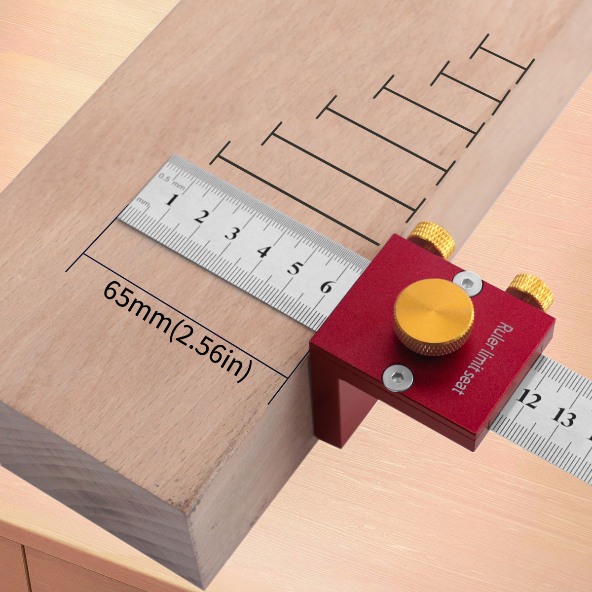 Woodworking Carpenter - Règle de traçage 30cm/12 pouces, échelle